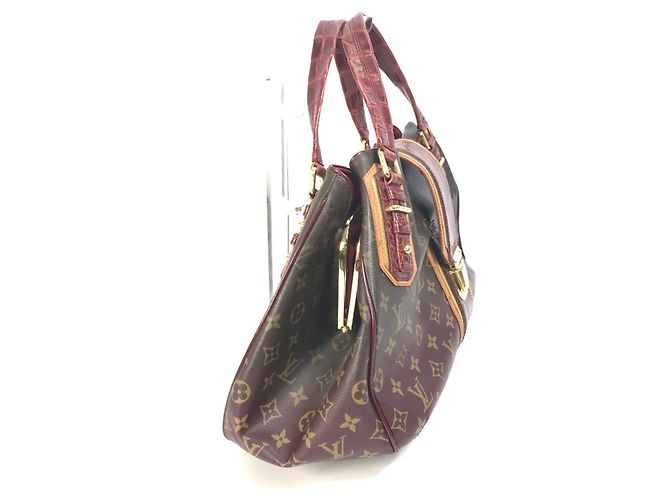 Louis Vuitton Monogram Mirage Boston/Schultertasche mit Greet-Verschluss Braun Rot - Ansicht 3