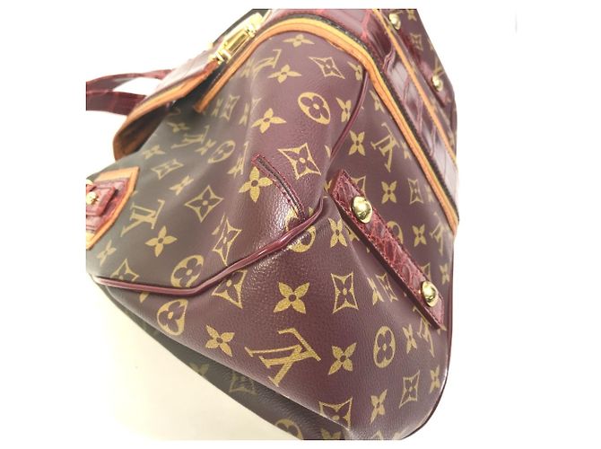 Louis Vuitton Monogram Mirage Boston/Schultertasche mit Greet-Verschluss Braun Rot - Ansicht 6