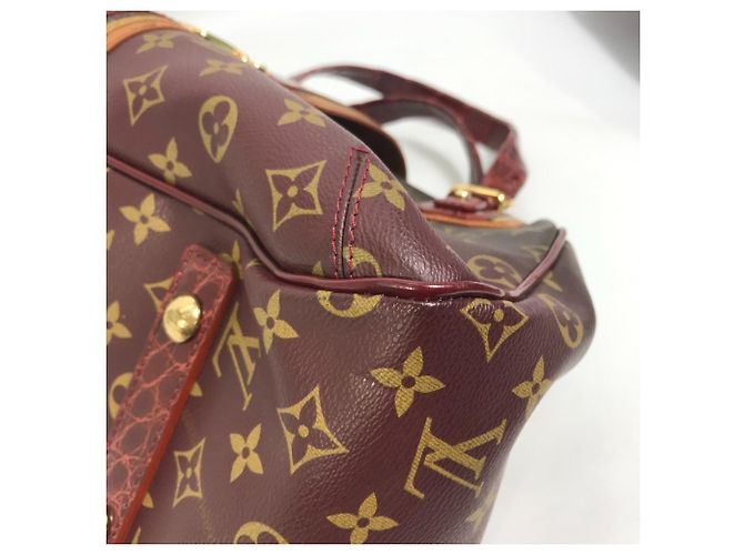Louis Vuitton Monogram Mirage Boston/Schultertasche mit Greet-Verschluss Braun Rot - Ansicht 7