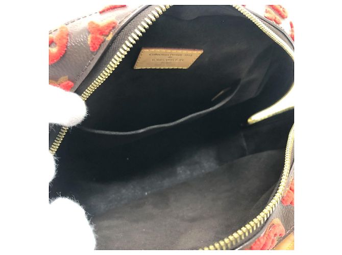 Louis Vuitton Monogram Tuffetage Deauville Cube Handtasche Braun Rot - Ansicht 12