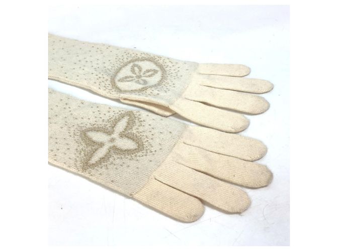 Lange Lamé Gonpoliana-Handschuhe mit Louis Vuitton-Logo Roh - Ansicht 2