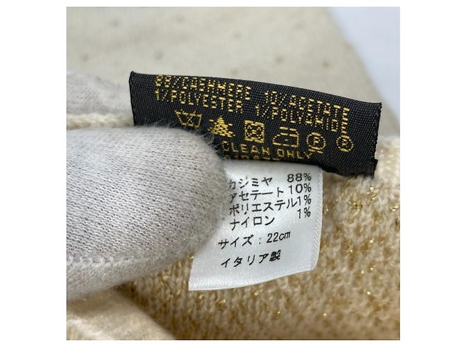 Lange Lamé Gonpoliana-Handschuhe mit Louis Vuitton-Logo Roh - Ansicht 6