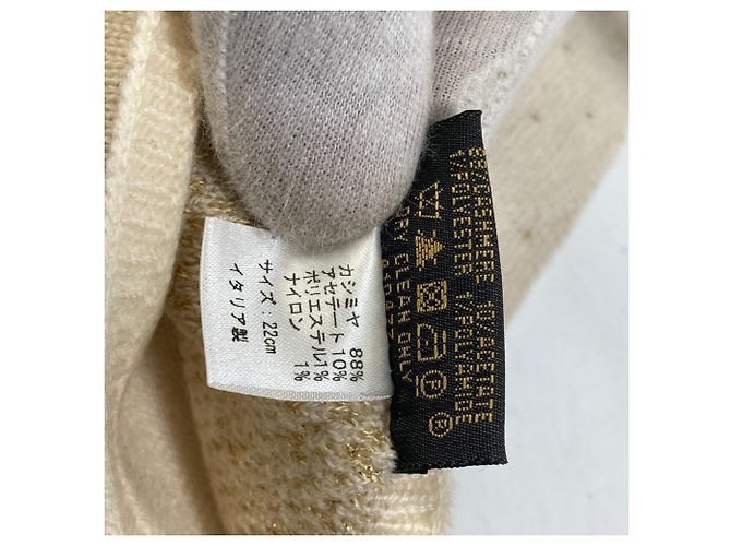 Lange Lamé Gonpoliana-Handschuhe mit Louis Vuitton-Logo Roh - Ansicht 8