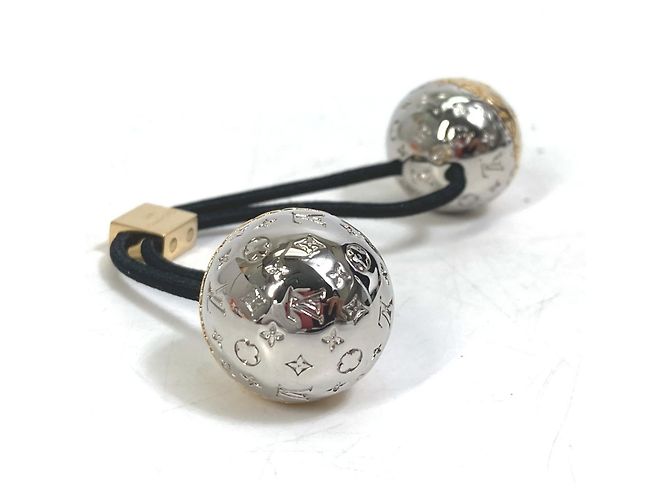 Fascia per capelli Louis Vuitton Monogram Nanogram Argento D'oro - vista 5