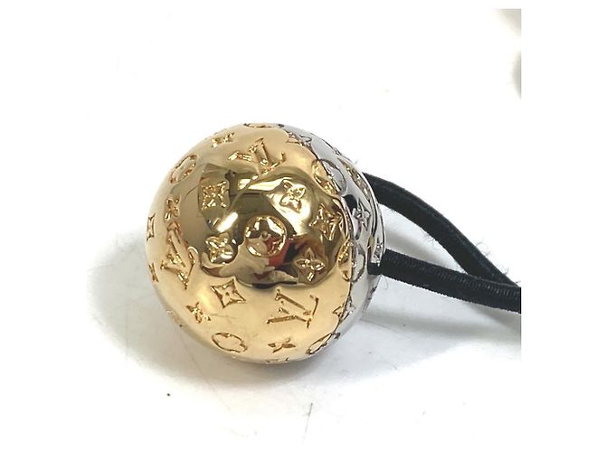 Fascia per capelli Louis Vuitton Monogram Nanogram Argento D'oro - vista 6
