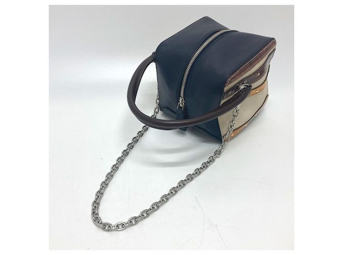 Borsa in pelle Trompe l'oeil Chain 2 in 1 Louis Vuitton Nero Beige - vista 11