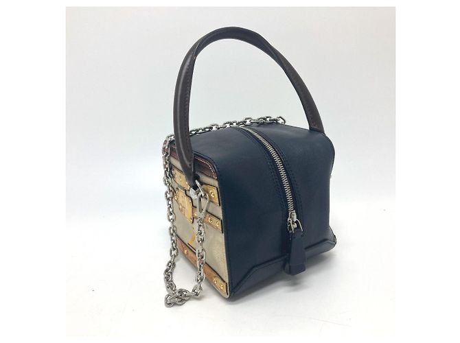 Borsa in pelle Trompe l'oeil Chain 2 in 1 Louis Vuitton Nero Beige - vista 4