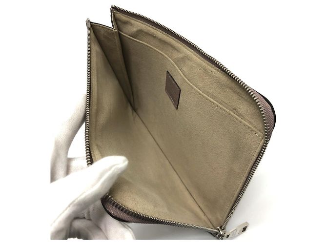 Pochette Jour PM in pelle Taurillon Louis Vuitton Beige Taupe - vista 8
