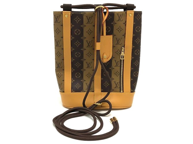Borsa a Spalla Randonne Monogram Stripe di Louis Vuitton Marrone - vista 2