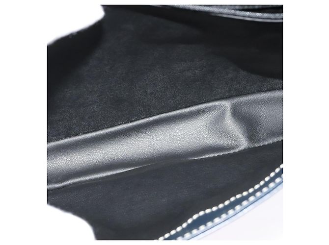 Saint Laurent Borsa a spalla Y Cut in pelle blu navy e oro Auth sw1140V D'oro - vista 10