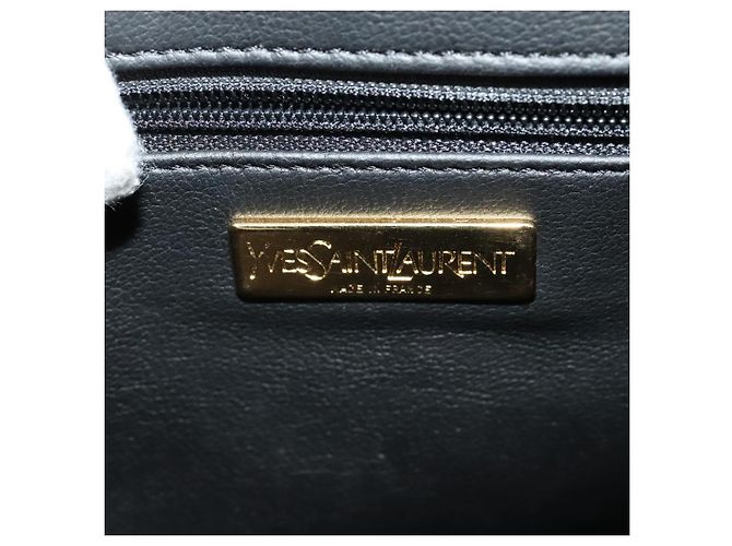 Saint Laurent Borsa a spalla Y Cut in pelle blu navy e oro Auth sw1140V D'oro - vista 19