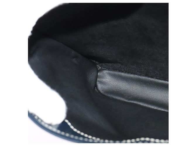 Saint Laurent Borsa a spalla Y Cut in pelle blu navy e oro Auth sw1140V D'oro - vista 21