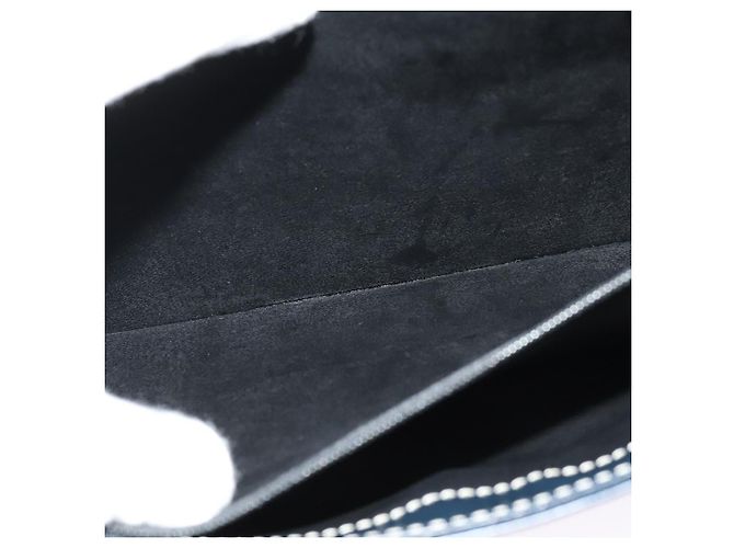 Saint Laurent Borsa a spalla Y Cut in pelle blu navy e oro Auth sw1140V D'oro - vista 22