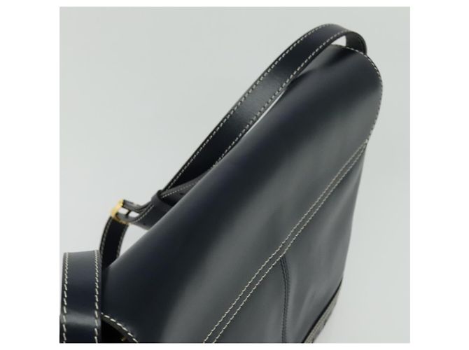 Saint Laurent Borsa a spalla Y Cut in pelle blu navy e oro Auth sw1140V D'oro - vista 6