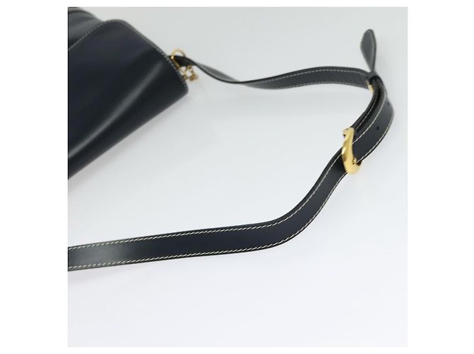 Saint Laurent Borsa a spalla Y Cut in pelle blu navy e oro Auth sw1140V D'oro - vista 7