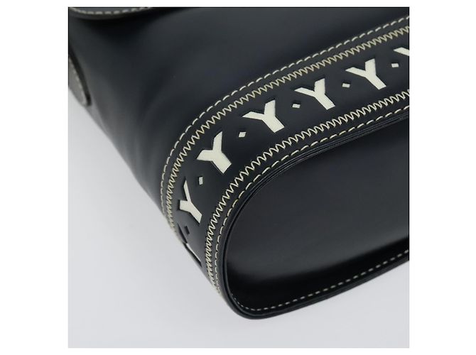 Saint Laurent Borsa a spalla Y Cut in pelle blu navy e oro Auth sw1140V D'oro - vista 8