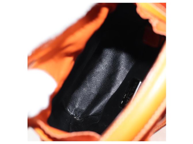 Borsa a Spalla PRADA in Pelle 2 in 1 Arancione Oro Auth ki5845 D'oro - vista 11