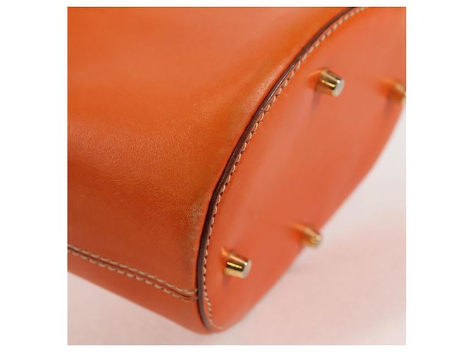 Borsa a Spalla PRADA in Pelle 2 in 1 Arancione Oro Auth ki5845 D'oro - vista 16
