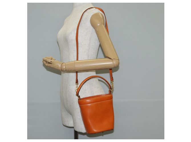 Borsa a Spalla PRADA in Pelle 2 in 1 Arancione Oro Auth ki5845 D'oro - vista 25