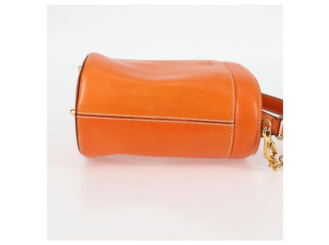Borsa a Spalla PRADA in Pelle 2 in 1 Arancione Oro Auth ki5845 D'oro - vista 4