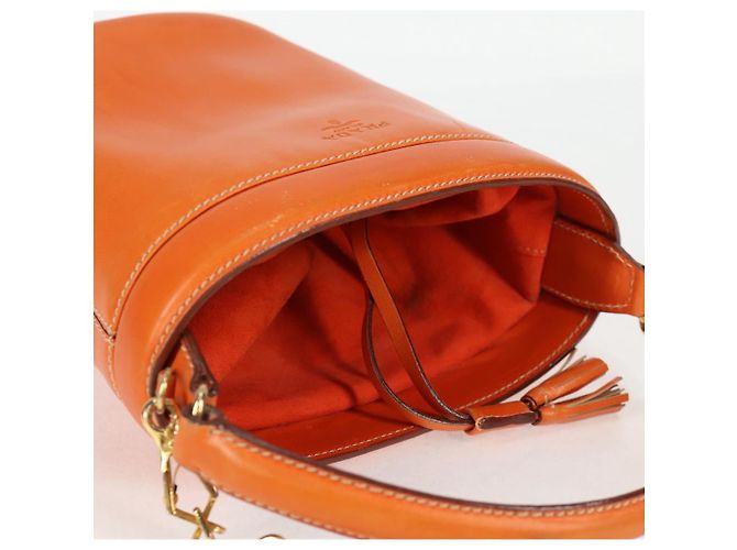 Borsa a Spalla PRADA in Pelle 2 in 1 Arancione Oro Auth ki5845 D'oro - vista 6
