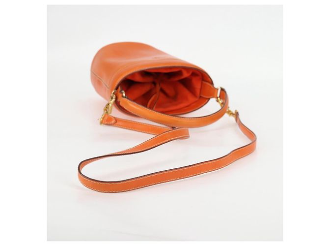 Borsa a Spalla PRADA in Pelle 2 in 1 Arancione Oro Auth ki5845 D'oro - vista 8