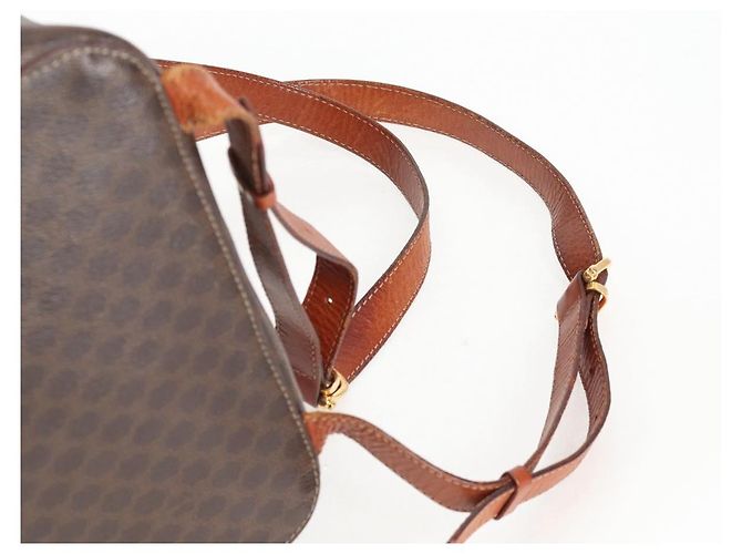 Céline CELINE Macadam Canvas Backpack PVC Leather Brown Gold Auth 133049 Golden - view 15