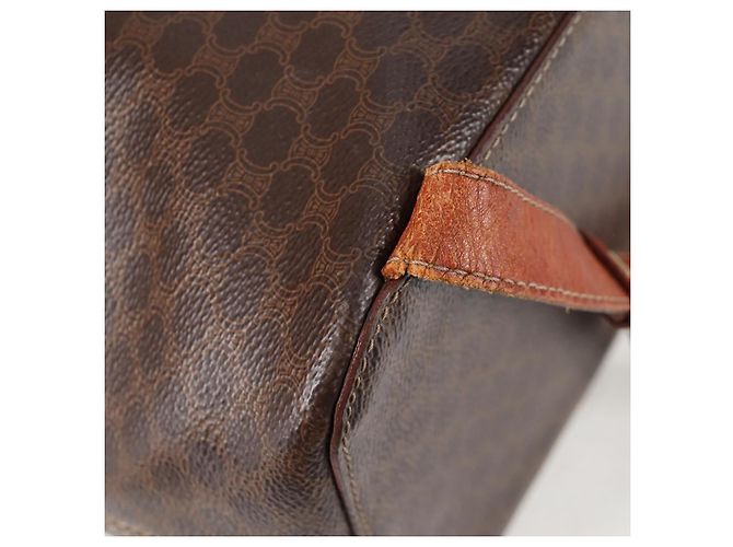Céline CELINE Macadam Canvas Backpack PVC Leather Brown Gold Auth 133049 Golden - view 18
