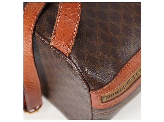 Céline CELINE Macadam Canvas Backpack PVC Leather Brown Gold Auth 133049 Golden - view 19