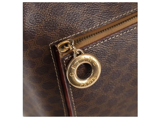 Céline CELINE Macadam Canvas Backpack PVC Leather Brown Gold Auth 133049 Golden - view 20