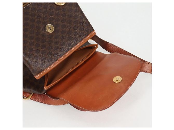 Céline CELINE Macadam Canvas Backpack PVC Leather Brown Gold Auth 133049 Golden - view 22