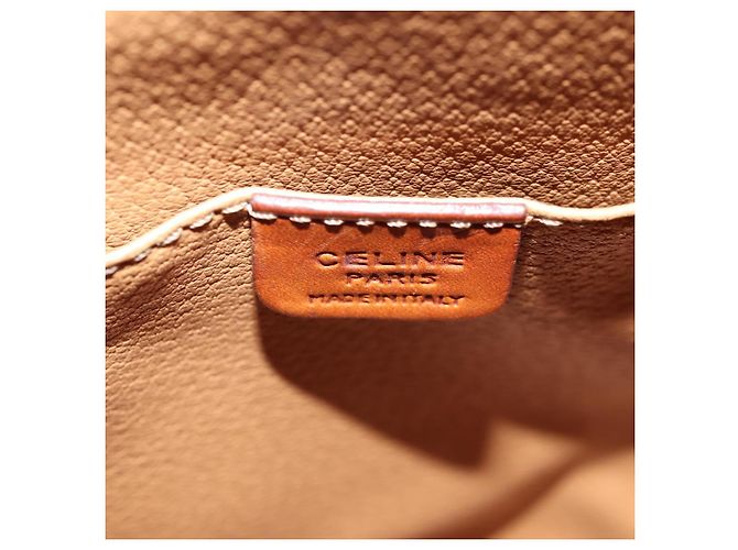 Céline CELINE Macadam Canvas Backpack PVC Leather Brown Gold Auth 133049 Golden - view 23