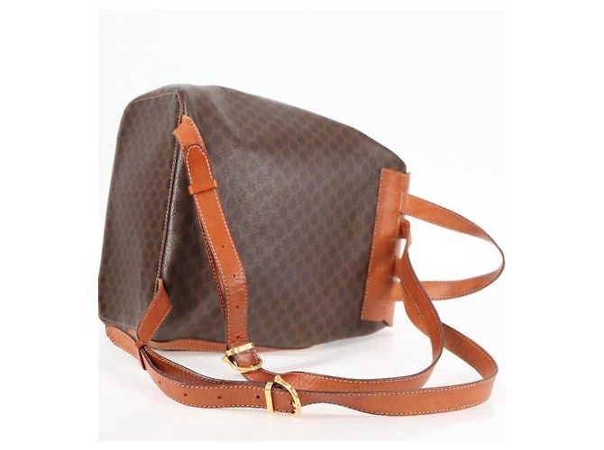 Céline CELINE Macadam Canvas Backpack PVC Leather Brown Gold Auth 133049 Golden - view 9