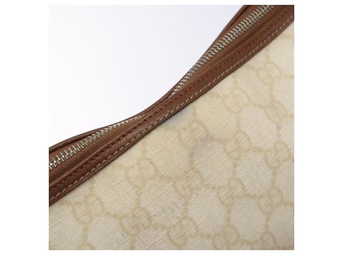 Borsa a Mano GUCCI GG Supreme PVC Bianco Oro 189898 Auth sw1305 D'oro - vista 10