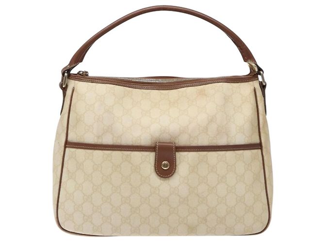 Borsa a Mano GUCCI GG Supreme PVC Bianco Oro 189898 Auth sw1305 D'oro - vista 13