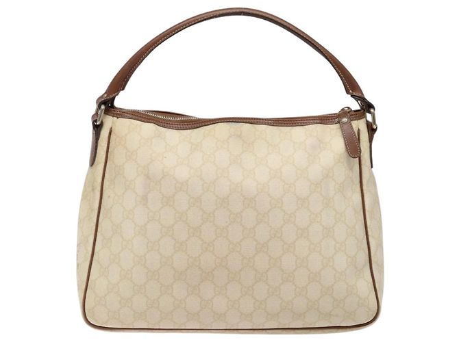 Borsa a Mano GUCCI GG Supreme PVC Bianco Oro 189898 Auth sw1305 D'oro - vista 2
