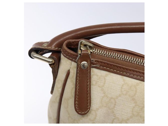 Borsa a Mano GUCCI GG Supreme PVC Bianco Oro 189898 Auth sw1305 D'oro - vista 20