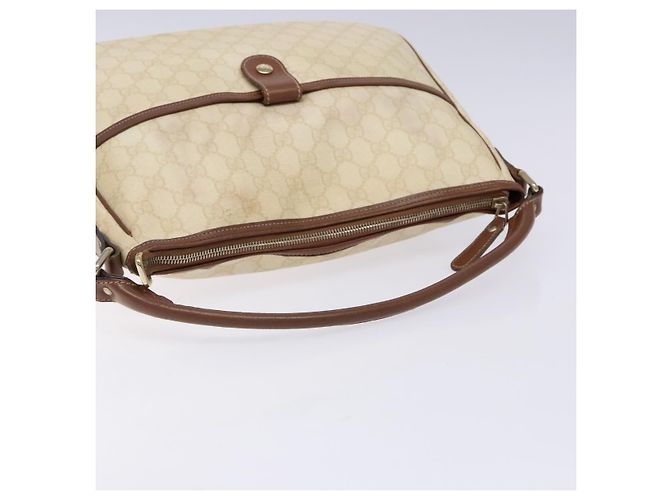 Borsa a Mano GUCCI GG Supreme PVC Bianco Oro 189898 Auth sw1305 D'oro - vista 7
