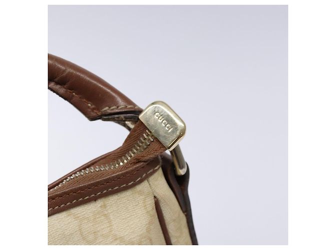 Borsa a Mano GUCCI GG Supreme PVC Bianco Oro 189898 Auth sw1305 D'oro - vista 8