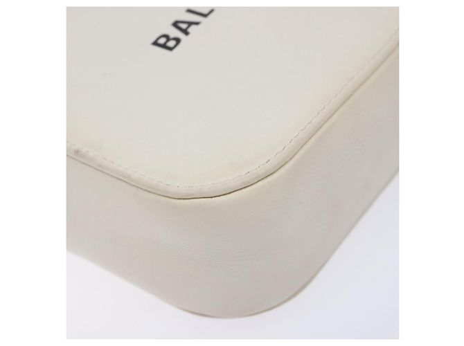 Balenciaga Borsa a Spalla in Pelle Bianca Argento Auth sw1264 Bianco - vista 15