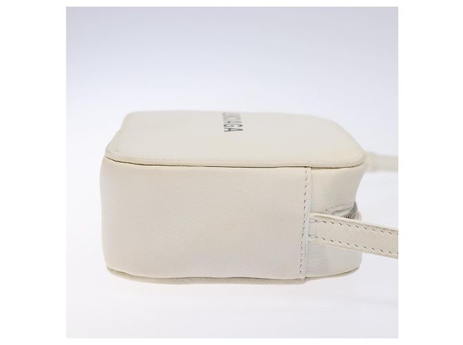 Balenciaga Borsa a Spalla in Pelle Bianca Argento Auth sw1264 Bianco - vista 3