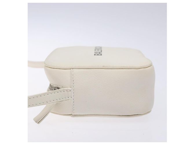 Balenciaga Borsa a Spalla in Pelle Bianca Argento Auth sw1264 Bianco - vista 4