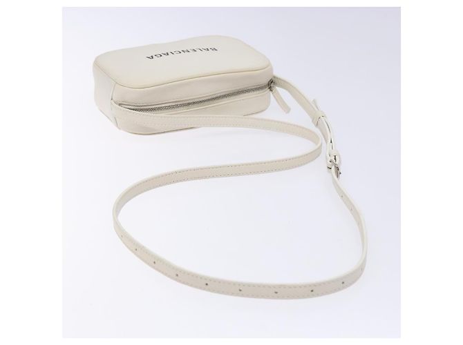 Balenciaga Borsa a Spalla in Pelle Bianca Argento Auth sw1264 Bianco - vista 7
