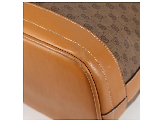 Gucci Borsa a Spalla Micro GG Supreme PVC Beige Oro Auth ep9824 D'oro - vista 16