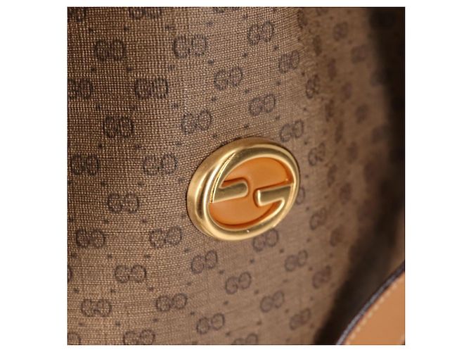 Gucci Borsa a Spalla Micro GG Supreme PVC Beige Oro Auth ep9824 D'oro - vista 17