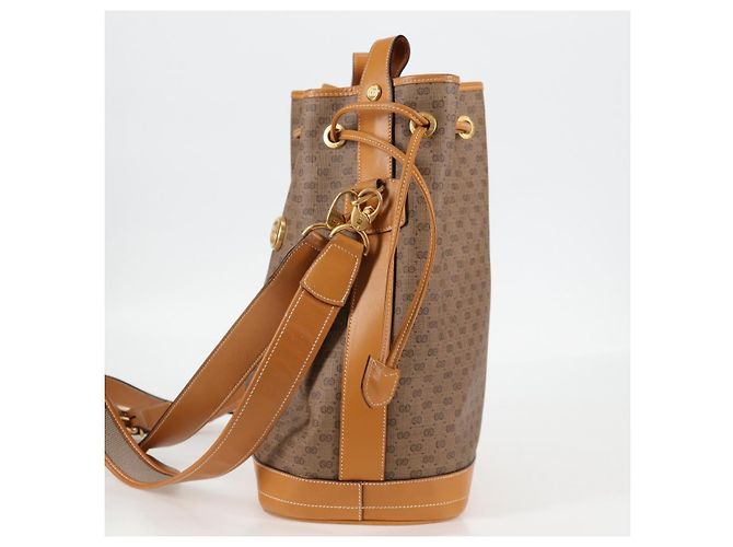 Gucci Borsa a Spalla Micro GG Supreme PVC Beige Oro Auth ep9824 D'oro - vista 3