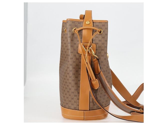 Gucci Borsa a Spalla Micro GG Supreme PVC Beige Oro Auth ep9824 D'oro - vista 4