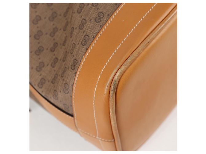 Gucci Borsa a Spalla Micro GG Supreme PVC Beige Oro Auth ep9824 D'oro - vista 9