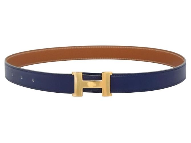 Hermès Cintura HERMES Constance in pelle oro blu Auth 133264 D'oro - vista 2
