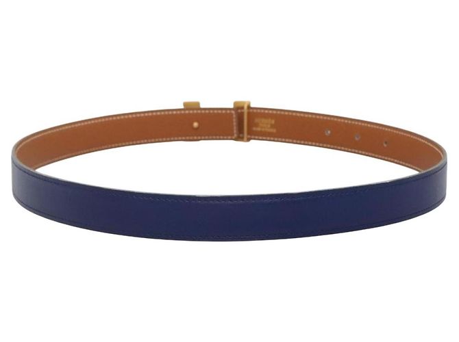 Hermès Cintura HERMES Constance in pelle oro blu Auth 133264 D'oro - vista 3